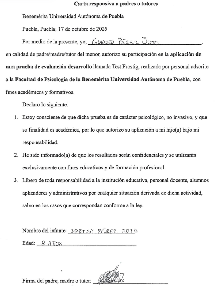 Carta responsiva Frostig